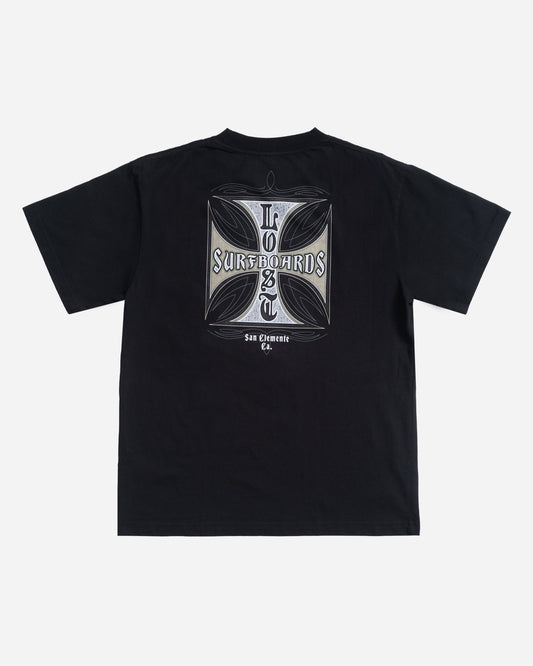 Crossed Boxy Tee Black