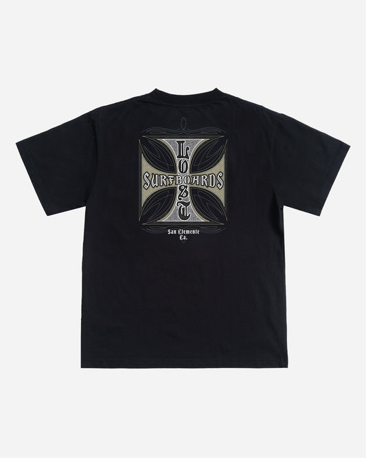 Crossed Boxy Tee Black