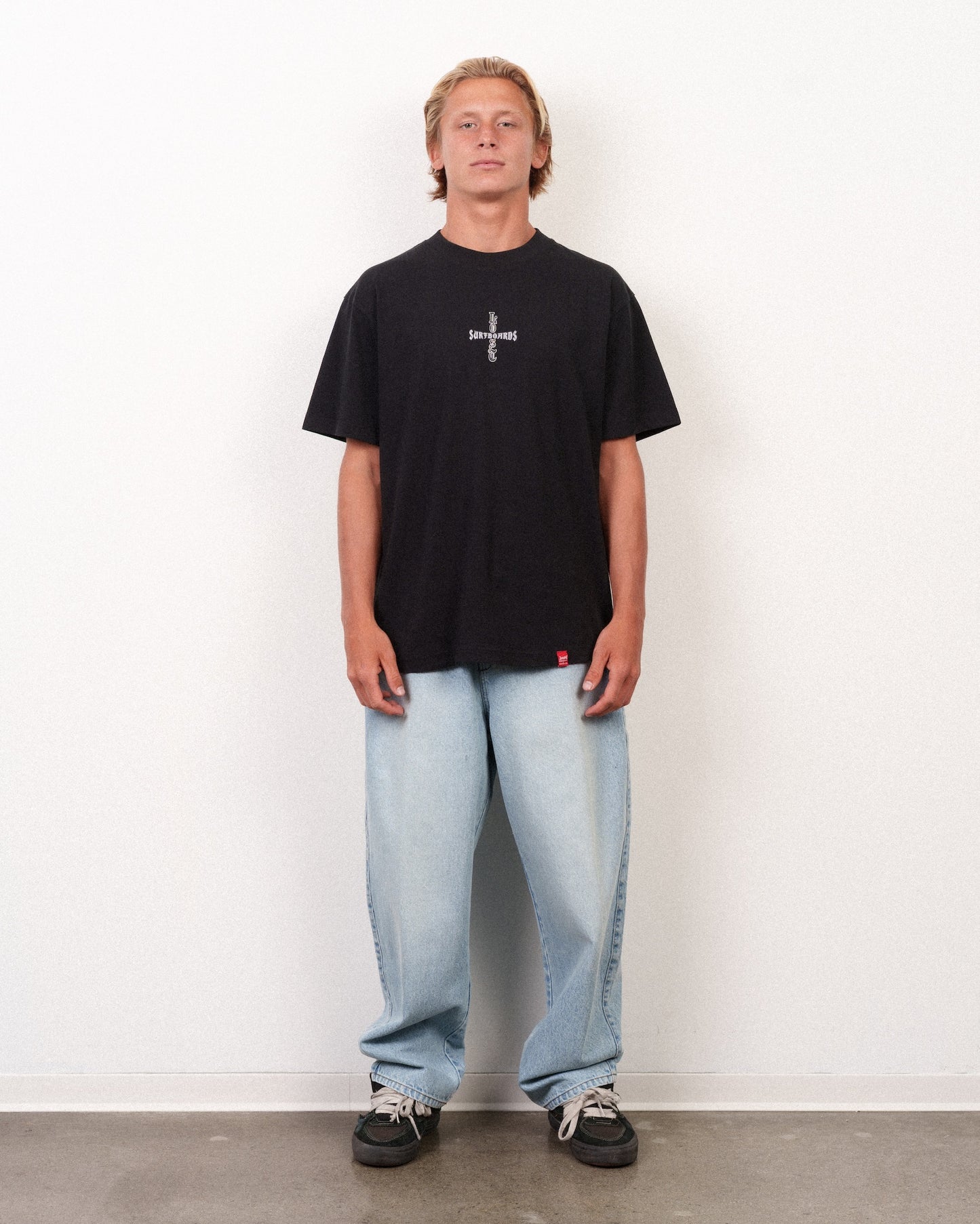 Crossed Boxy Tee Black