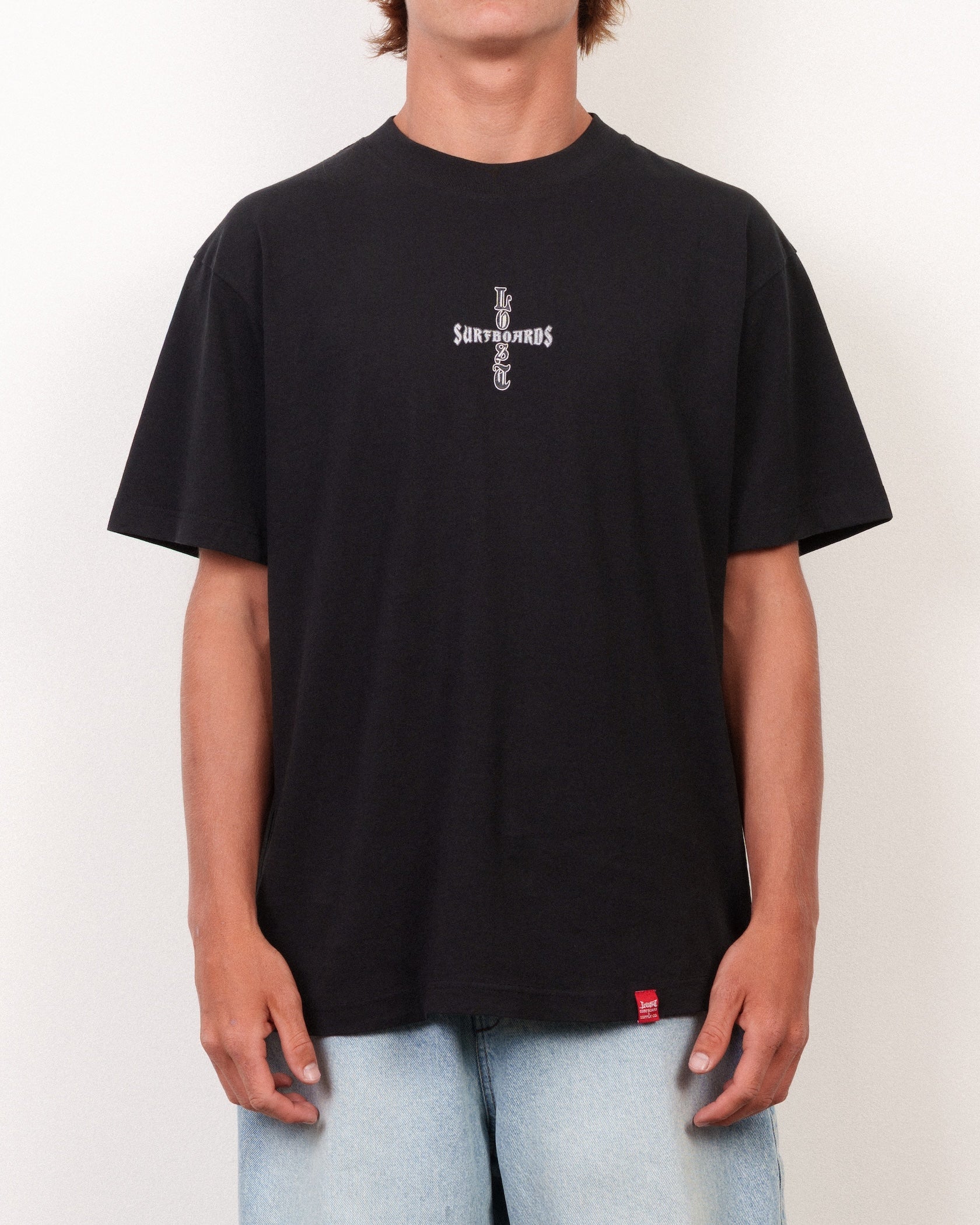 Crossed Boxy Tee Black – Lost Enterprises