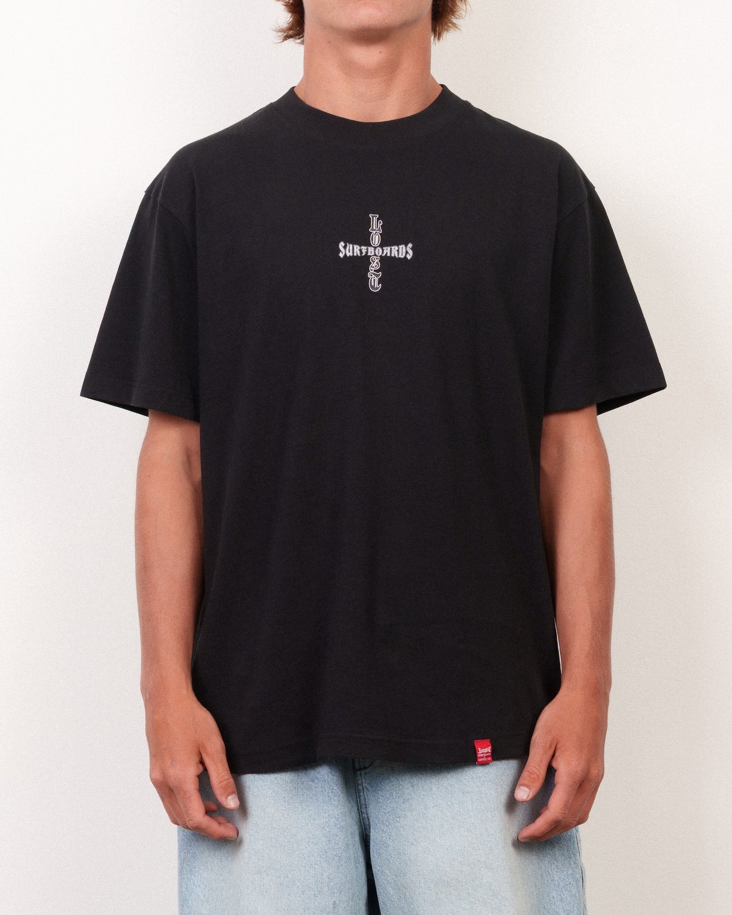 Crossed Boxy Tee Black