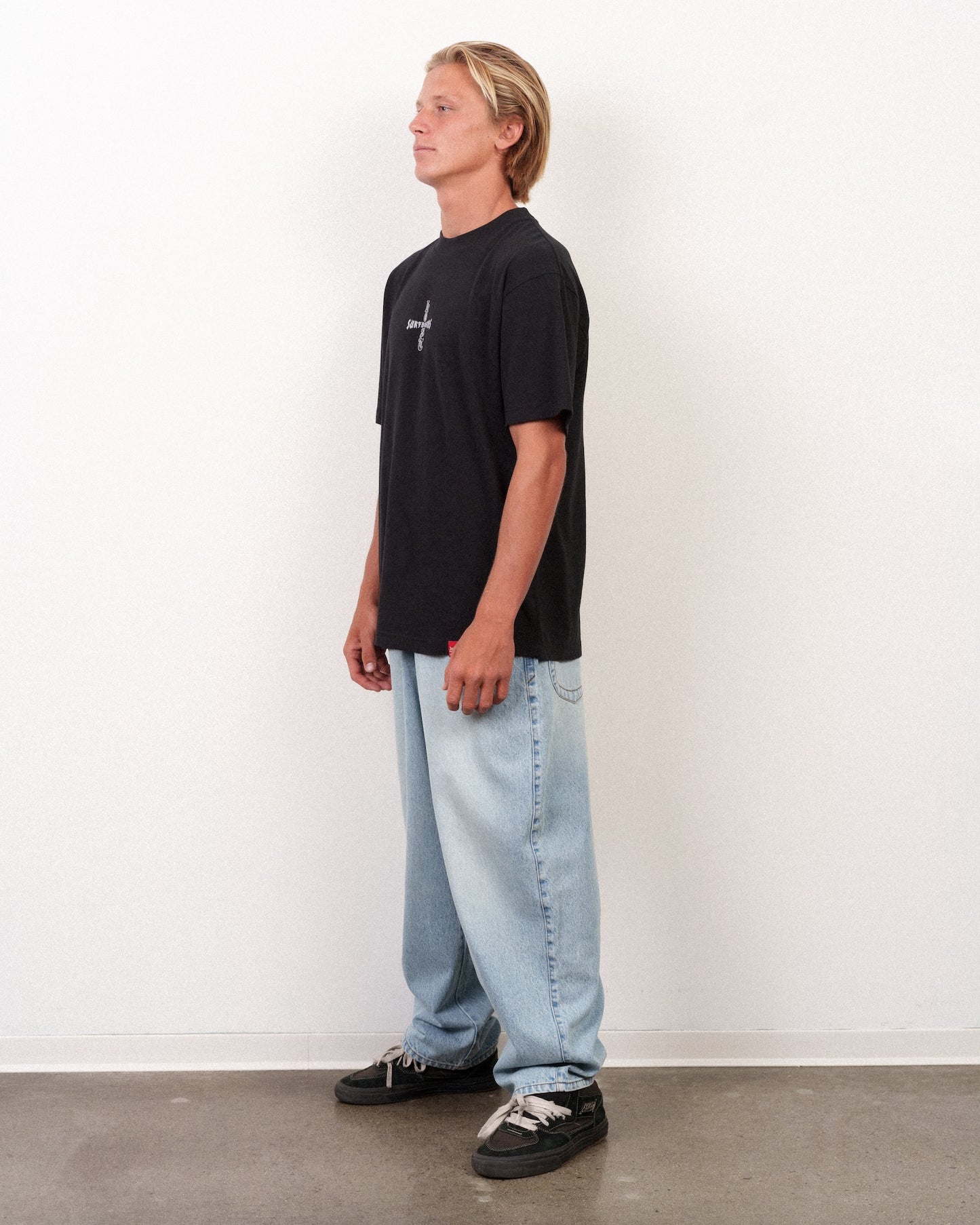 Crossed Boxy Tee Black