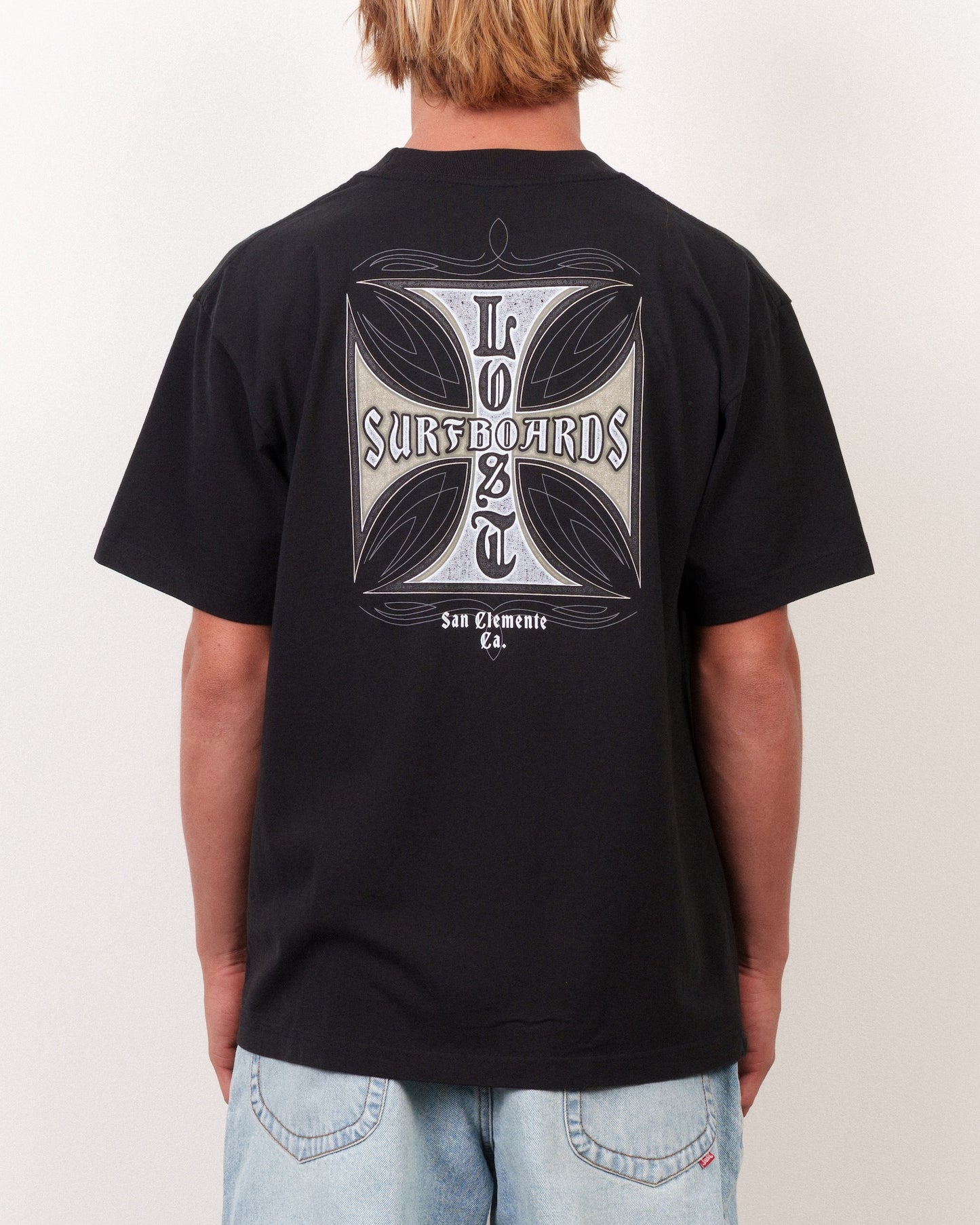 Crossed Boxy Tee Black