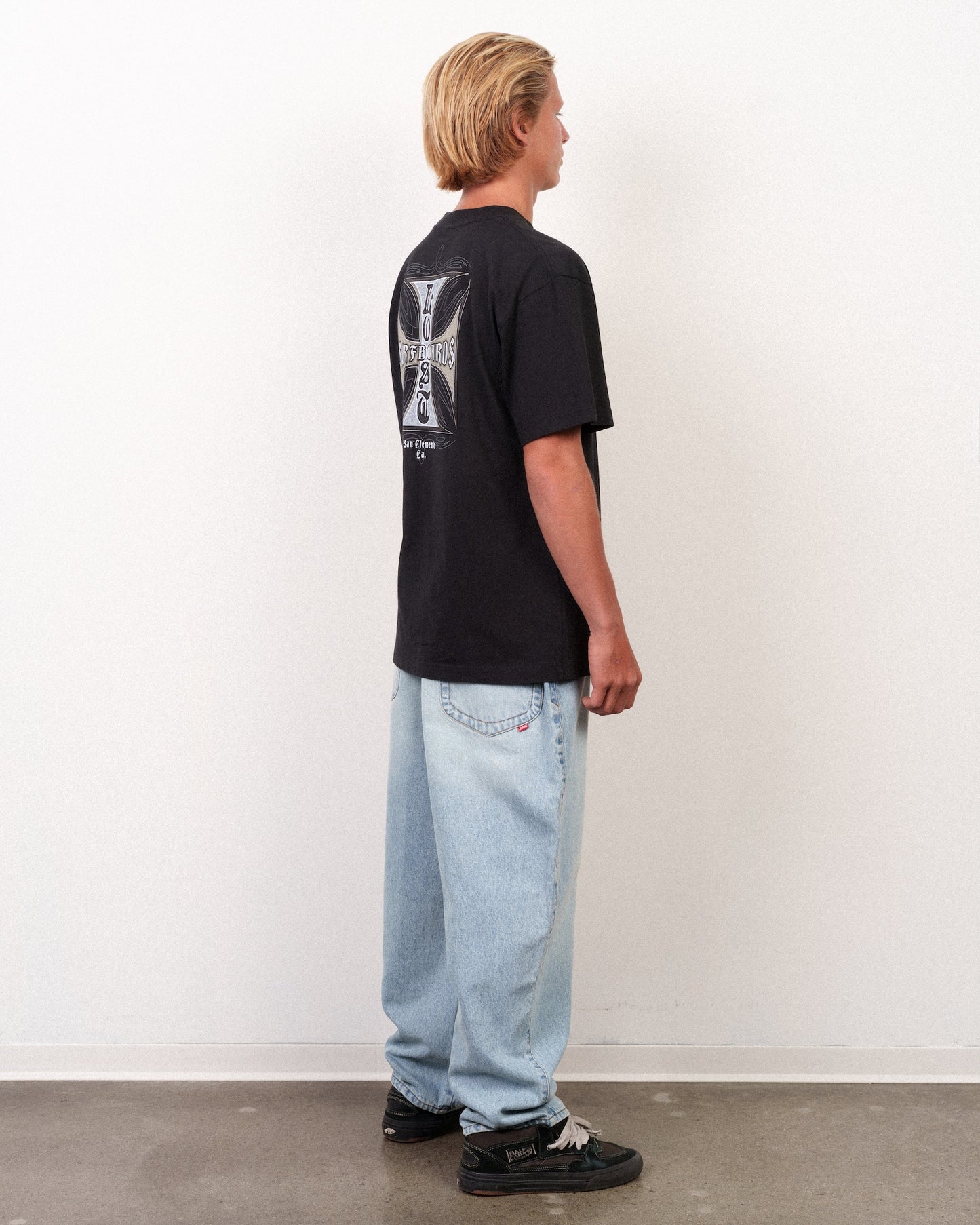 Crossed Boxy Tee Black