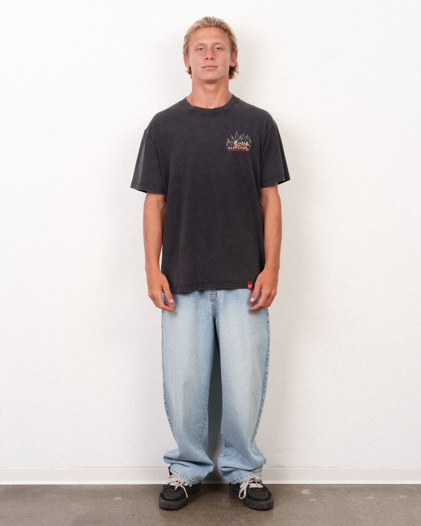 Flame Lam Boxy Tee Vintage Black