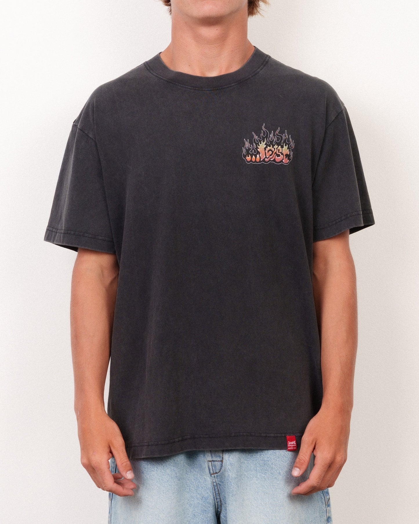 Flame Lam Boxy Tee Vintage Black