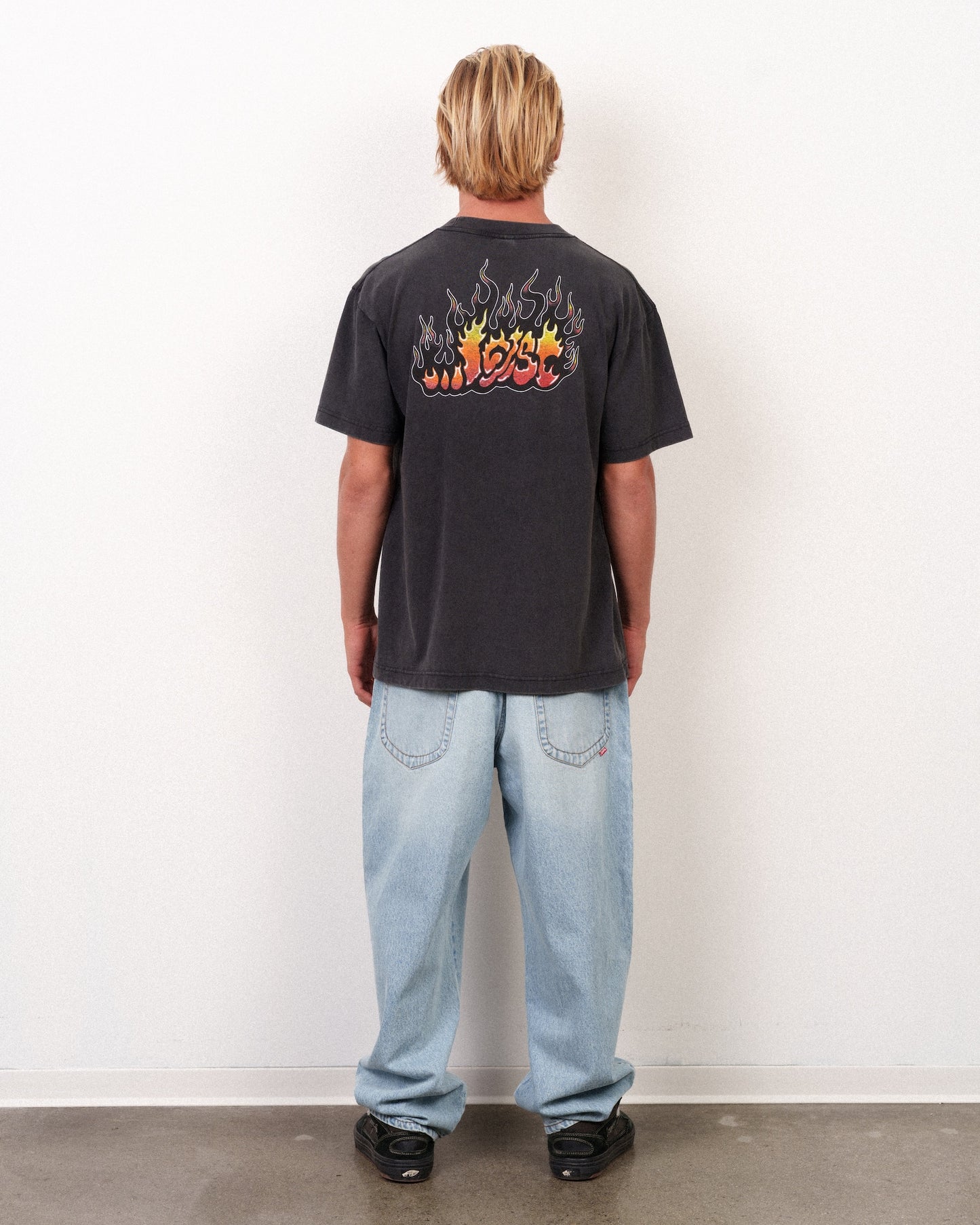 Flame Lam Boxy Tee Vintage Black
