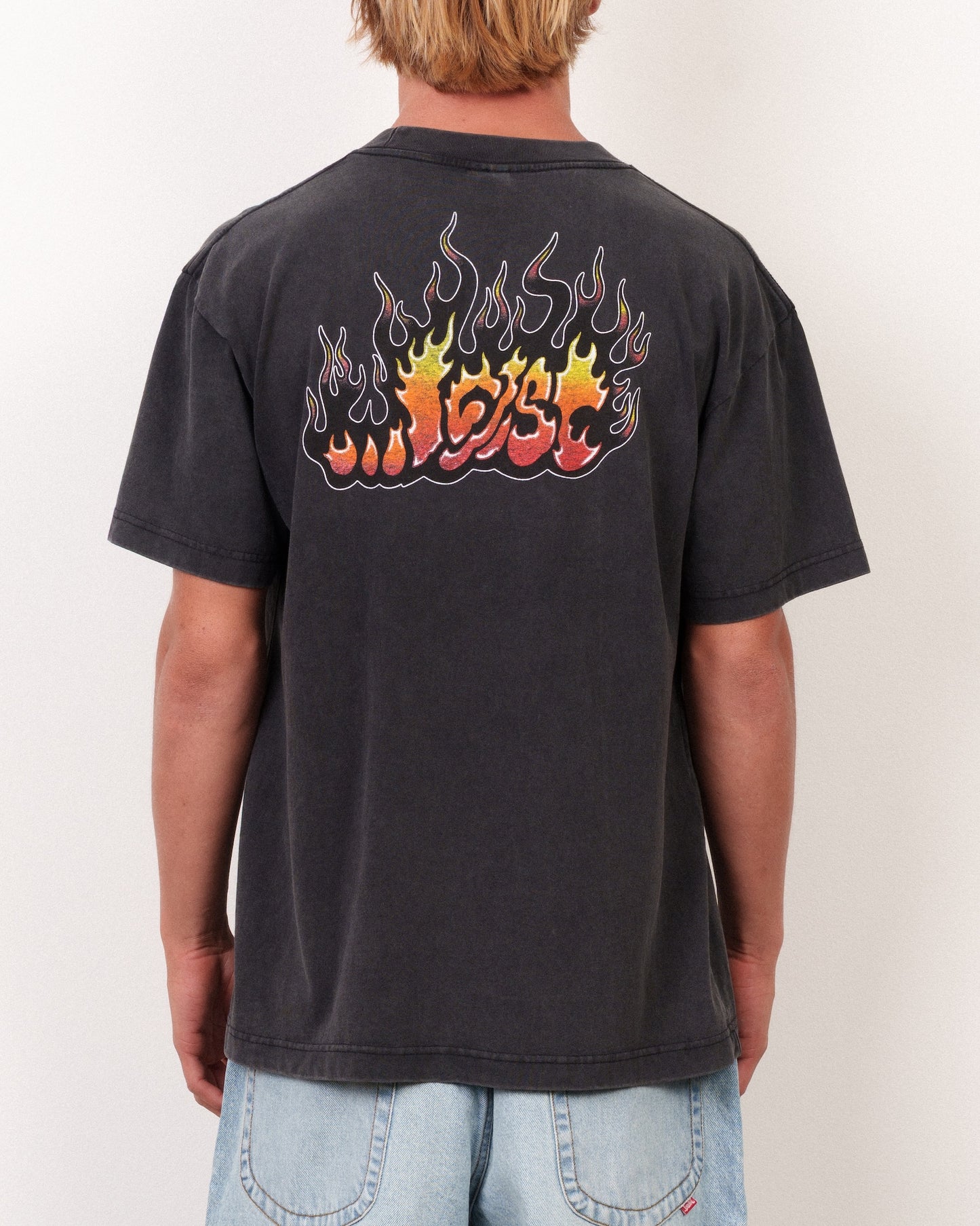 Flame Lam Boxy Tee Vintage Black