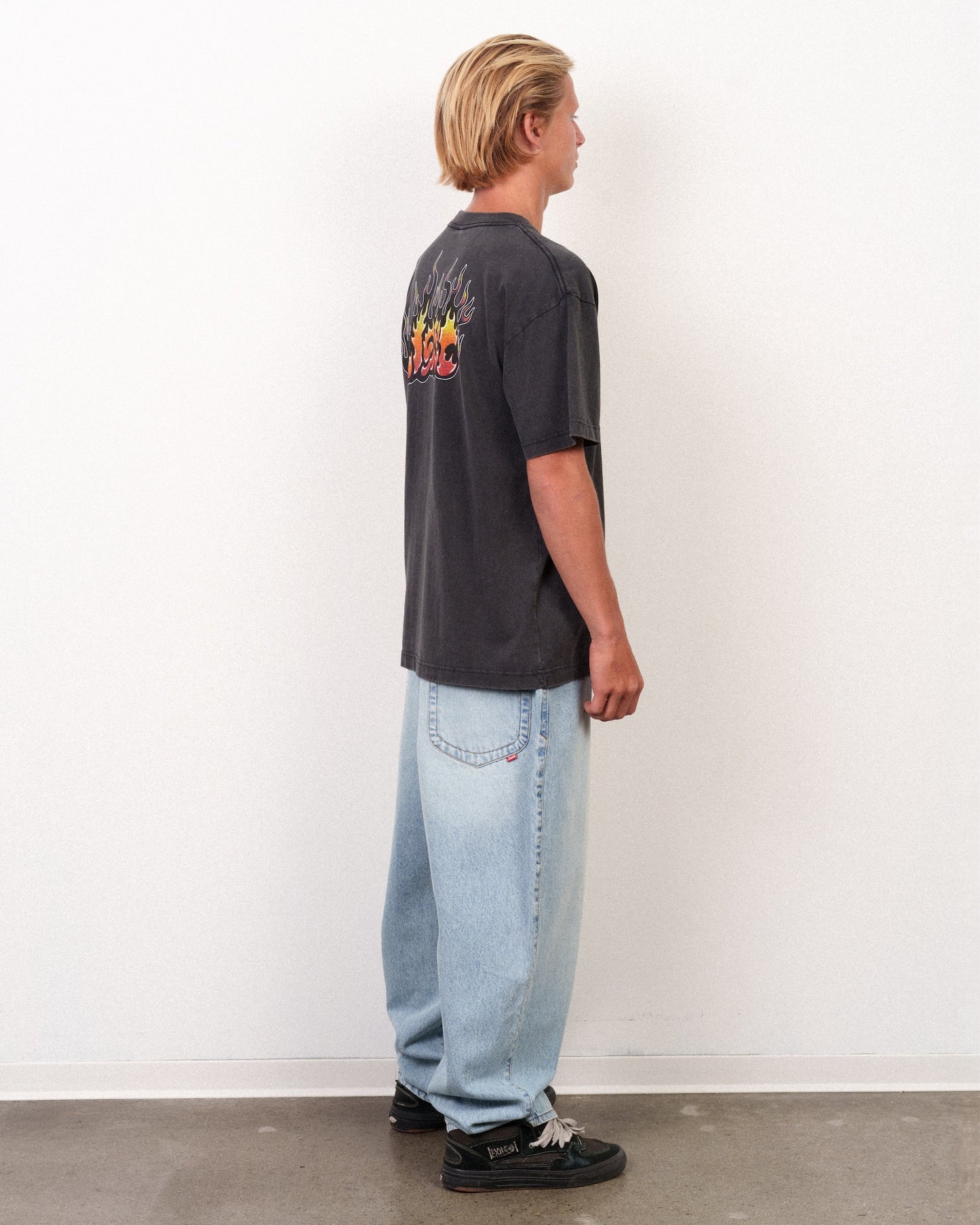 Flame Lam Boxy Tee Vintage Black