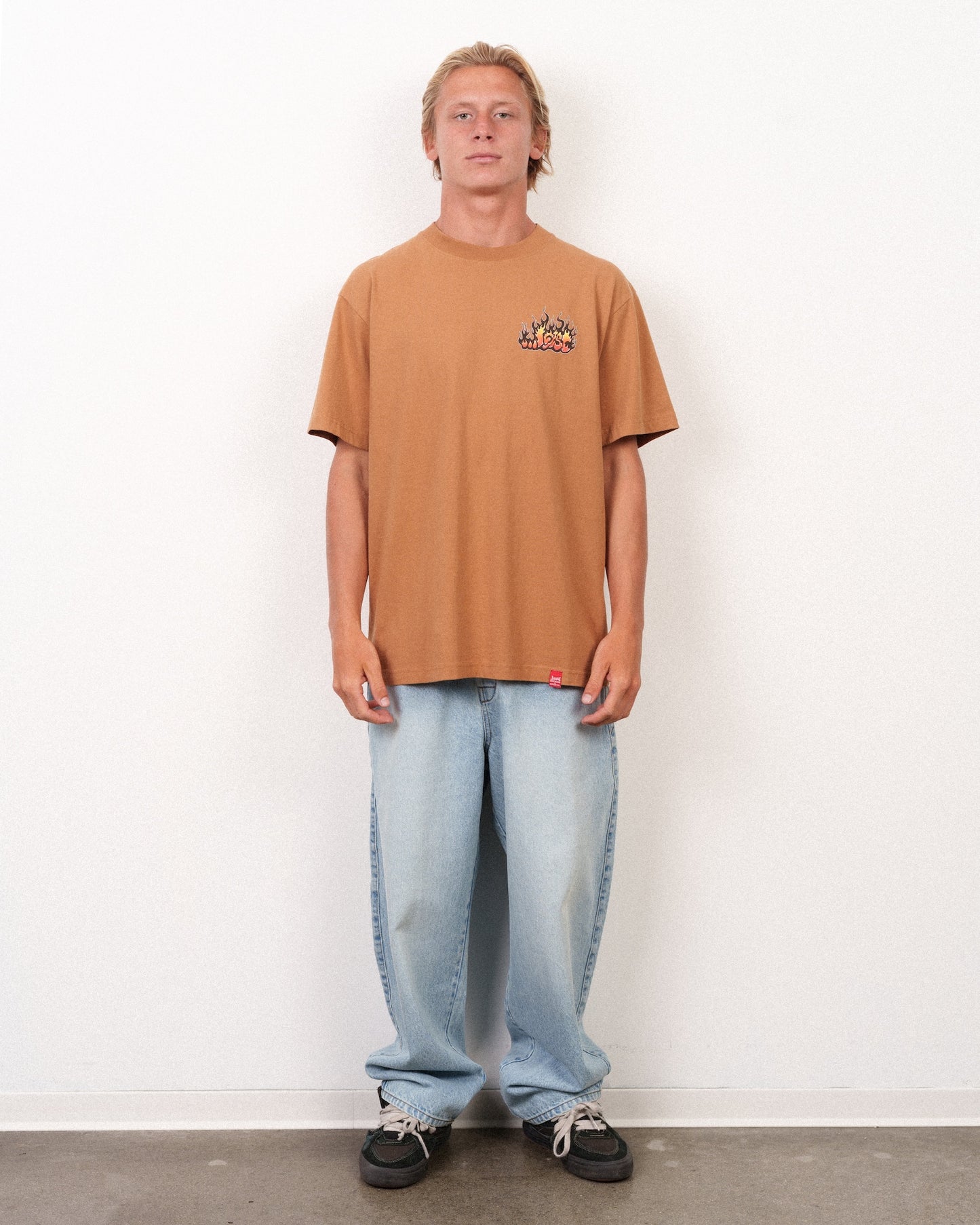 Flame Lam Boxy Tee Wheat