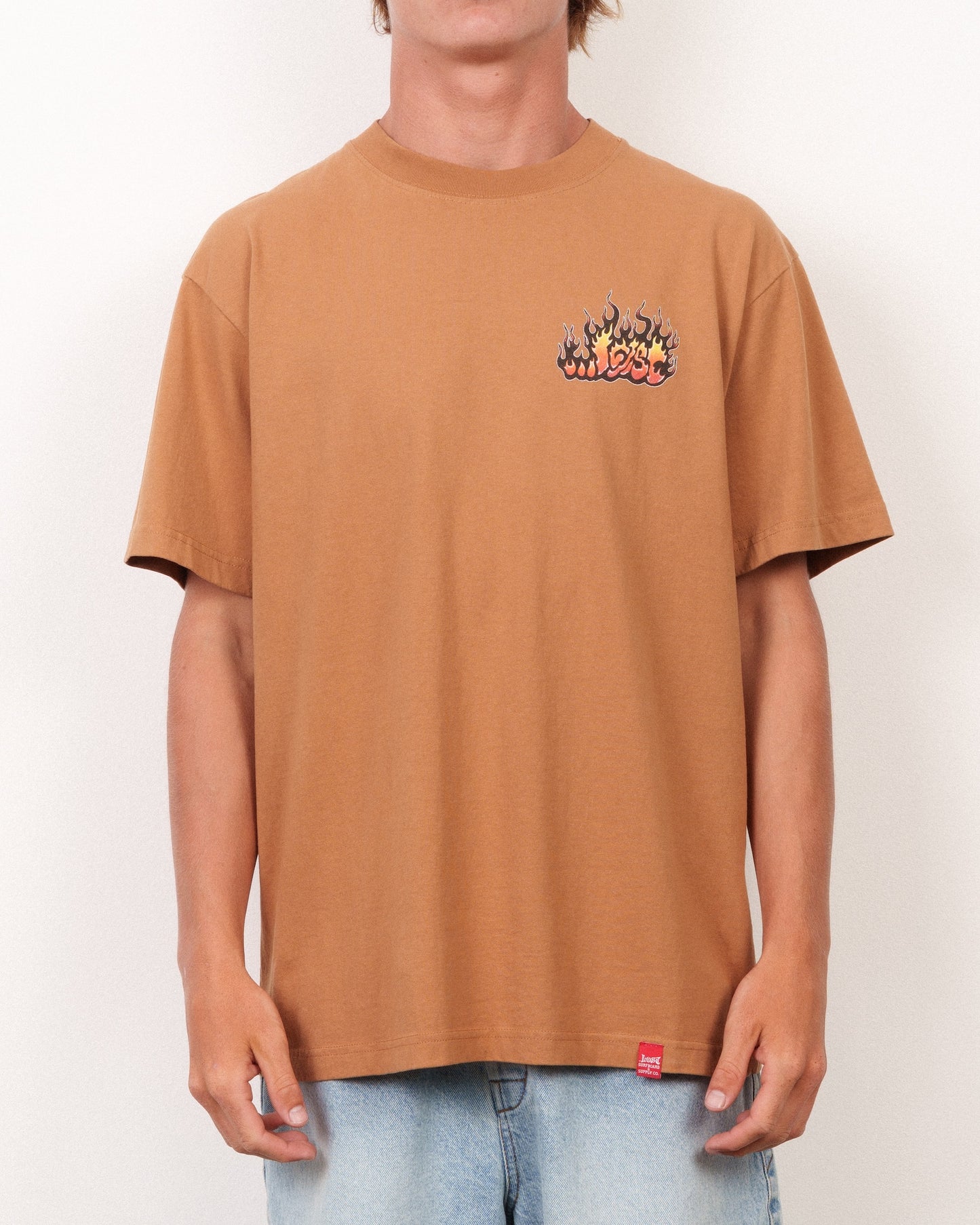 Flame Lam Boxy Tee Wheat