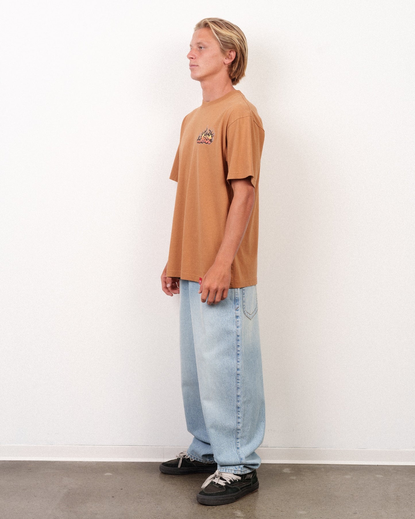 Flame Lam Boxy Tee Wheat