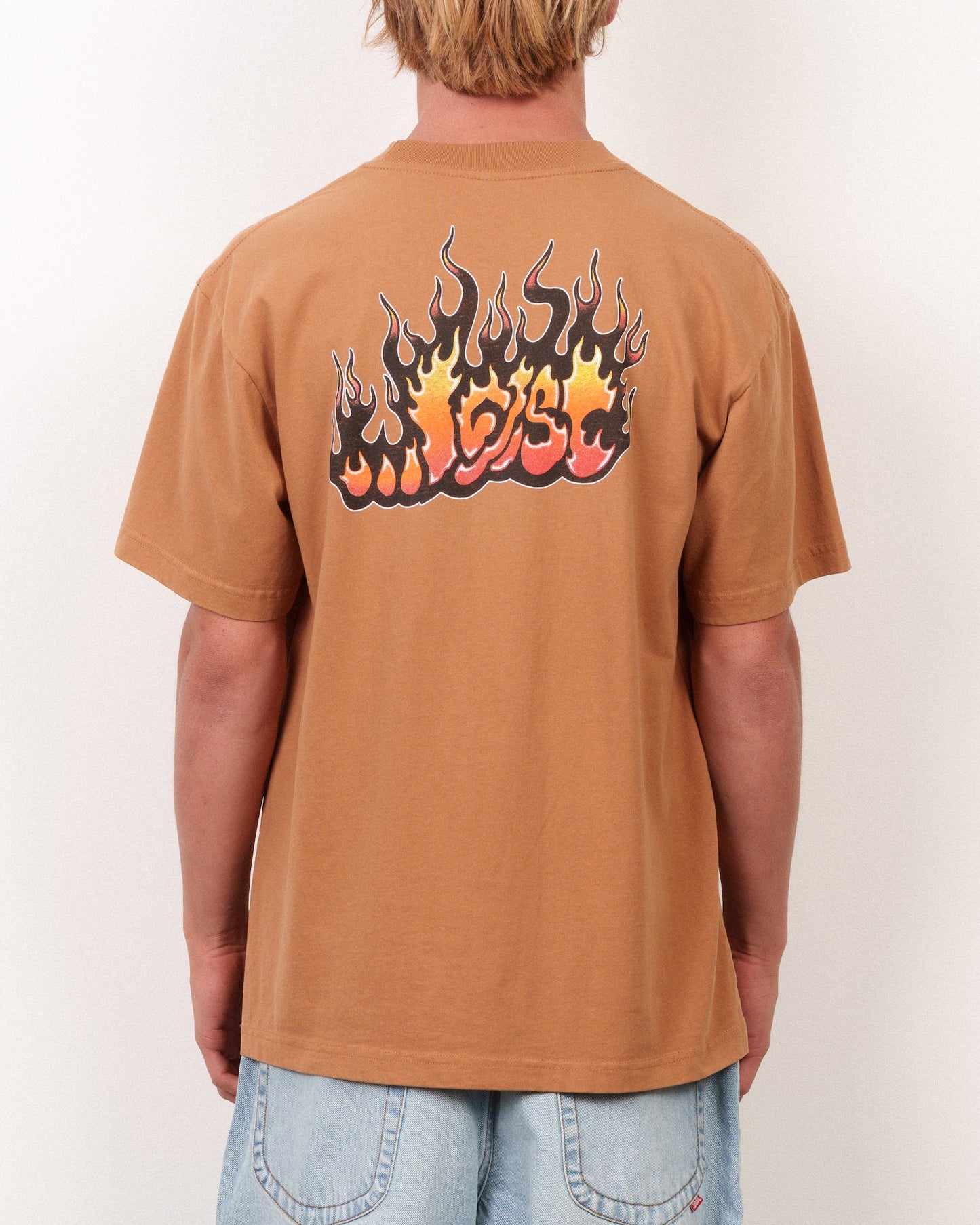 Flame Lam Boxy Tee Wheat