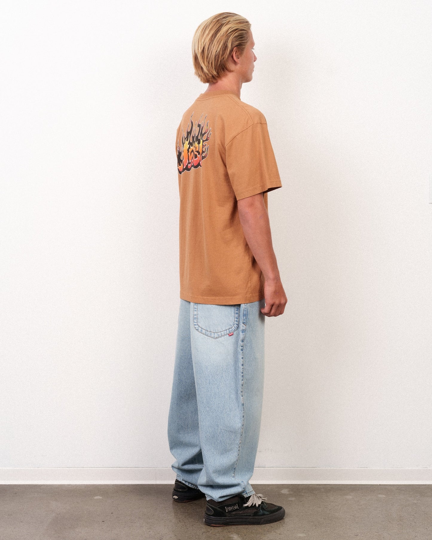 Flame Lam Boxy Tee Wheat