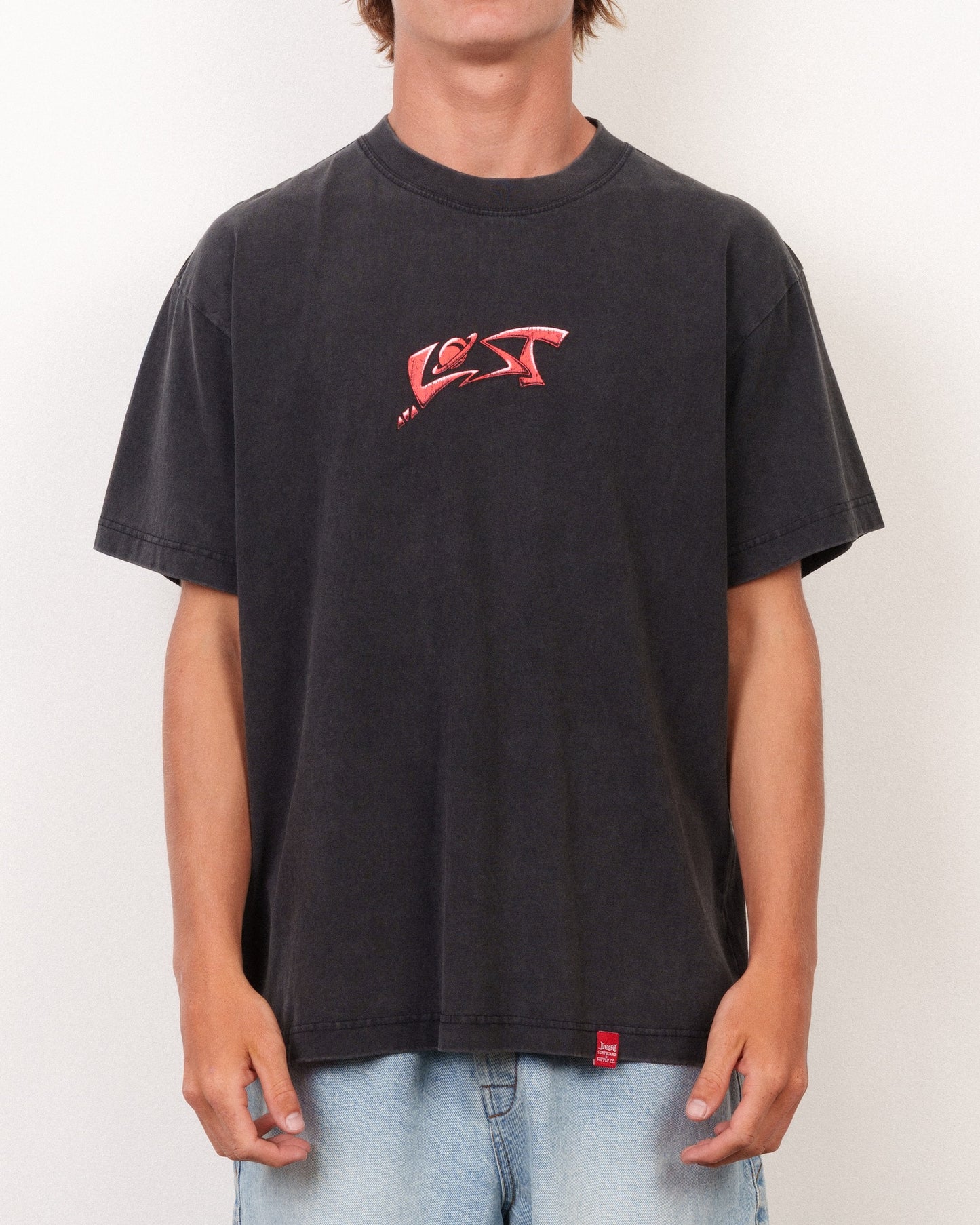 Spiraling Boxy Tee Vintage Black