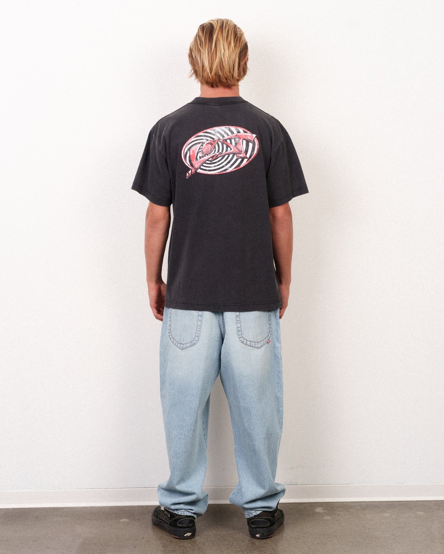 Spiraling Boxy Tee Vintage Black