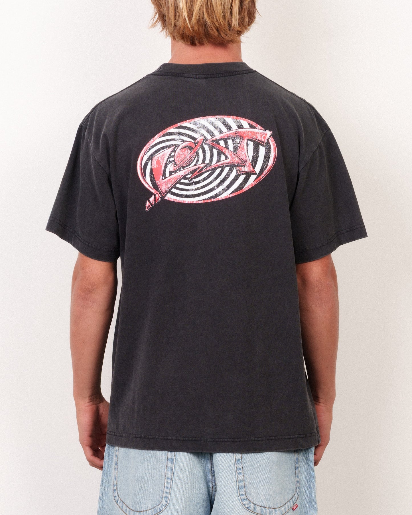 Spiraling Boxy Tee Vintage Black