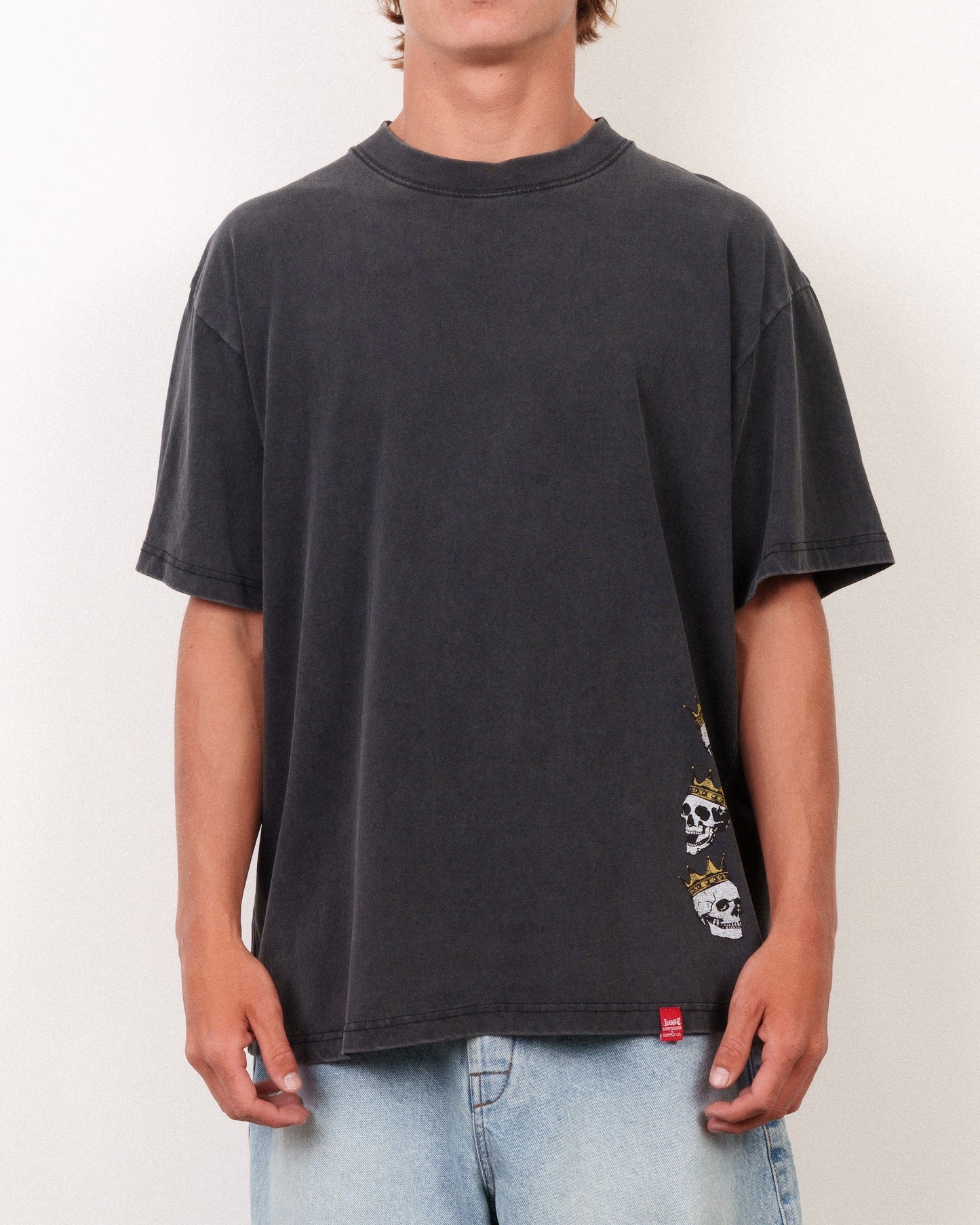 Mayhem Flannel Boxy Tee Vintage Black