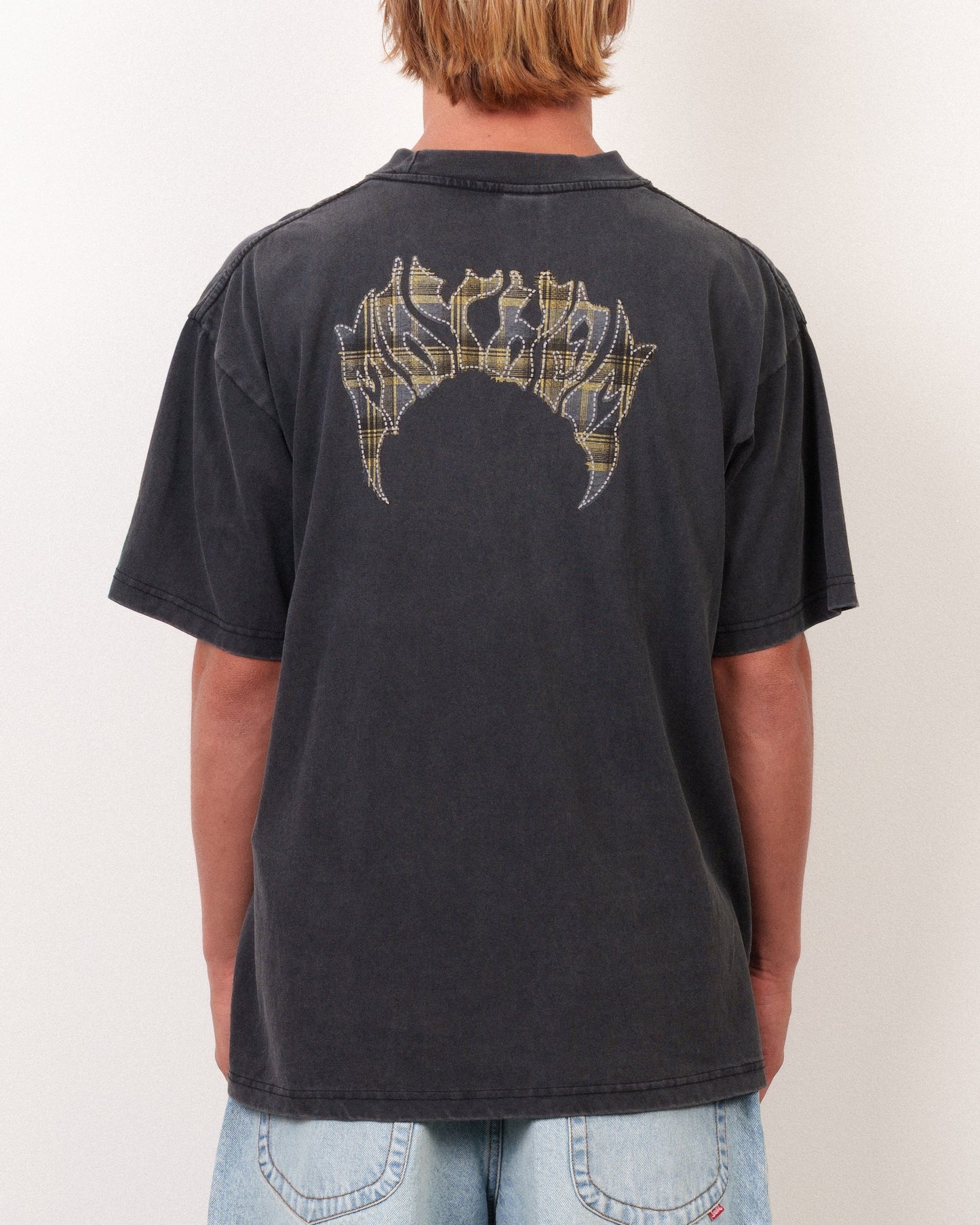 Mayhem Flannel Boxy Tee Vintage Black