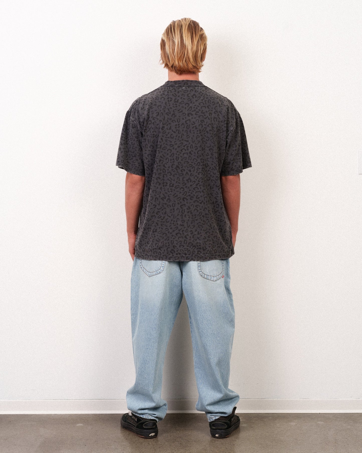 Fang Boxy Tee Vintage Grey Leopard
