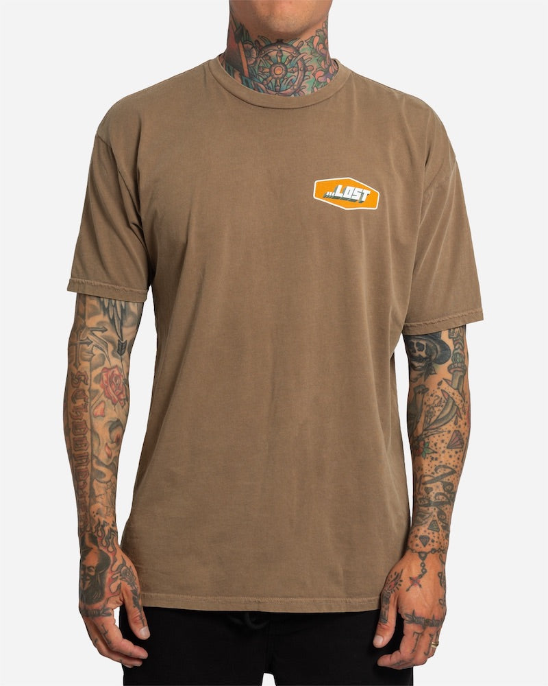 Burnout Vintage Dye Tee Walnut