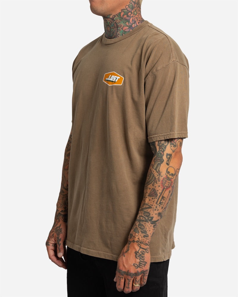 Burnout Vintage Dye Tee Walnut