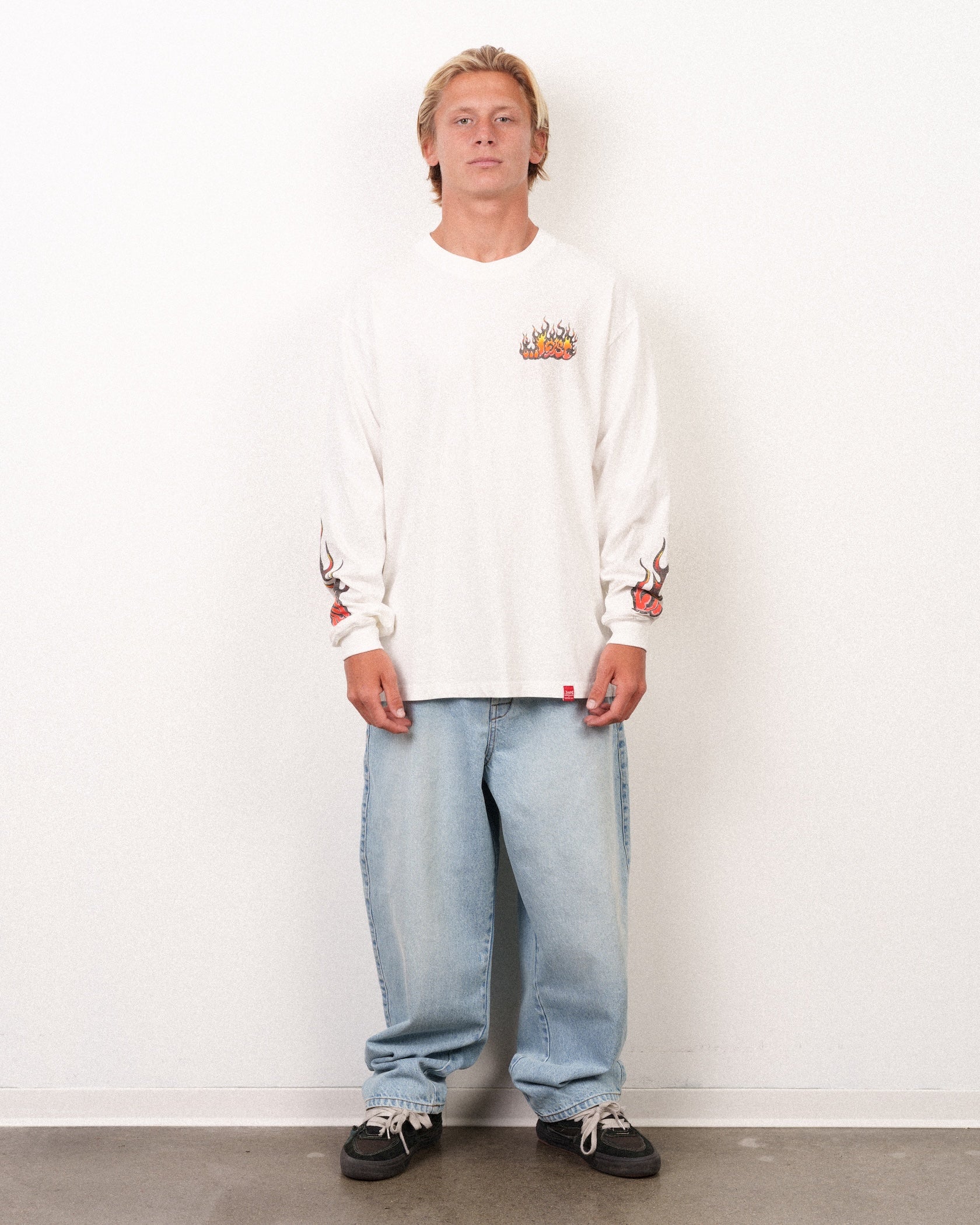 Flame Lam Long Sleeve Tee White – Lost Enterprises