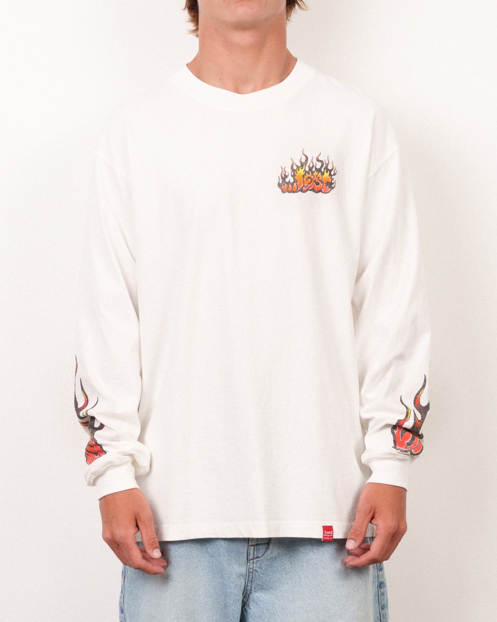 Flame Lam Long Sleeve Tee White – Lost Enterprises