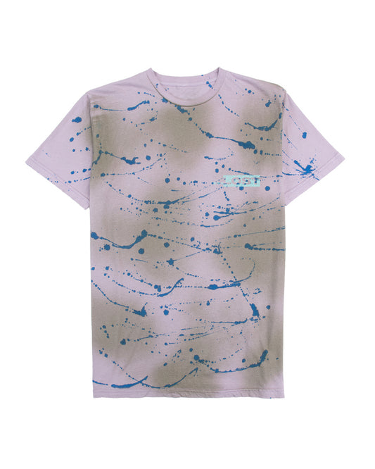 Chaos Wash Tee Moss Green Cloud Splatter