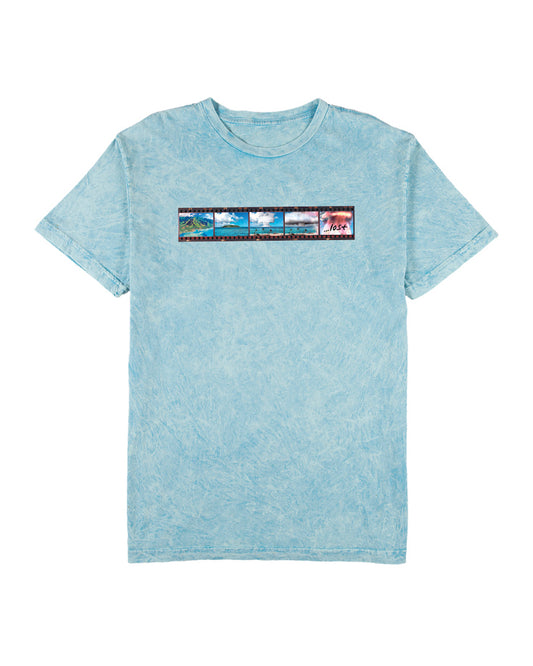 Nuclear Paradise Wash Tee Cyan Mineral Wash