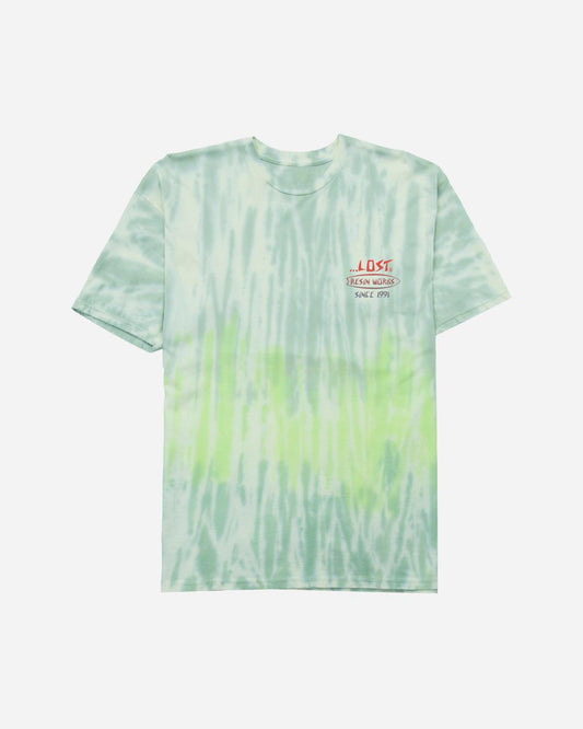 Depths Wash Tee Bleached Aqua Tie Dye