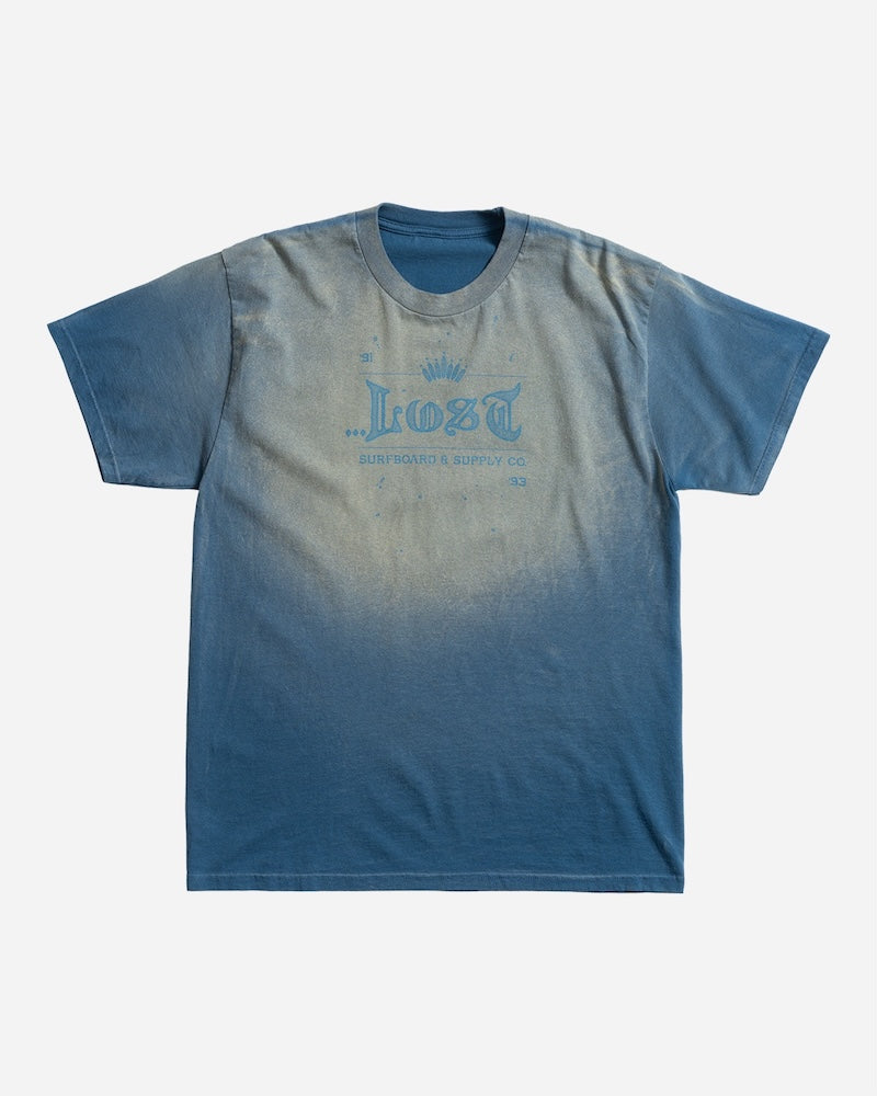 Crown Logo Wash Tee Harbor Blue Spray