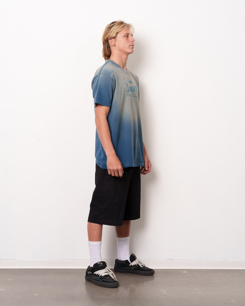 Crown Logo Wash Tee Harbor Blue Spray