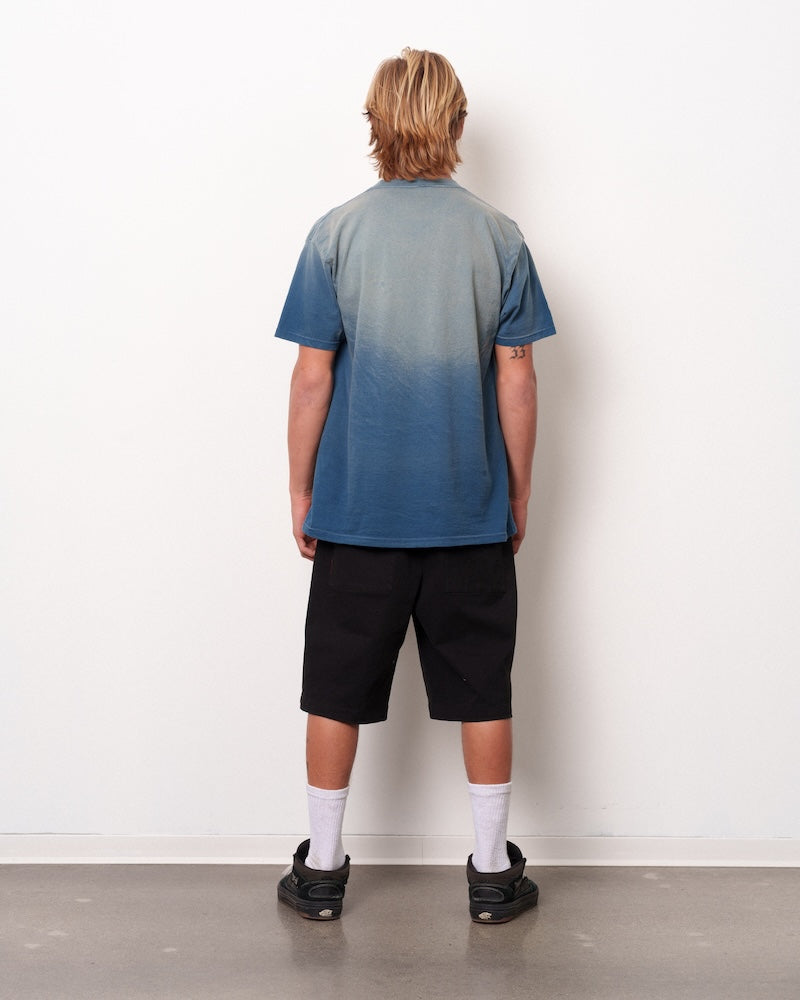 Crown Logo Wash Tee Harbor Blue Spray