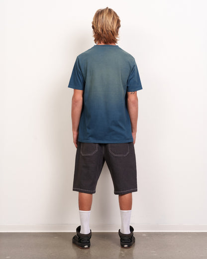 Crown Logo Wash Tee Harbor Blue Spray