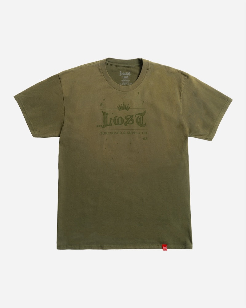 Crown Logo Wash Tee Surplus Green Spray
