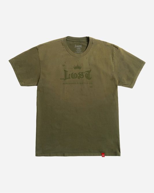 Crown Logo Wash Tee Surplus Green Spray