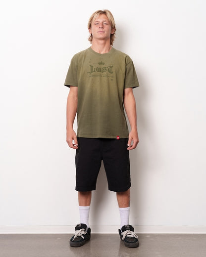 Crown Logo Wash Tee Surplus Green Spray