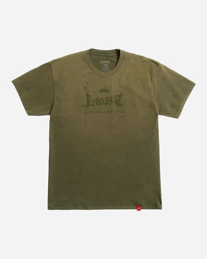 Crown Logo Wash Tee Surplus Green Spray