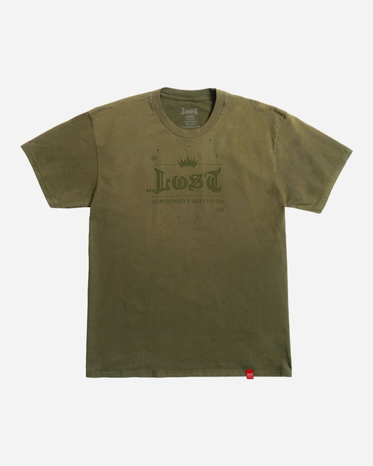 Crown Logo Wash Tee Surplus Green Spray
