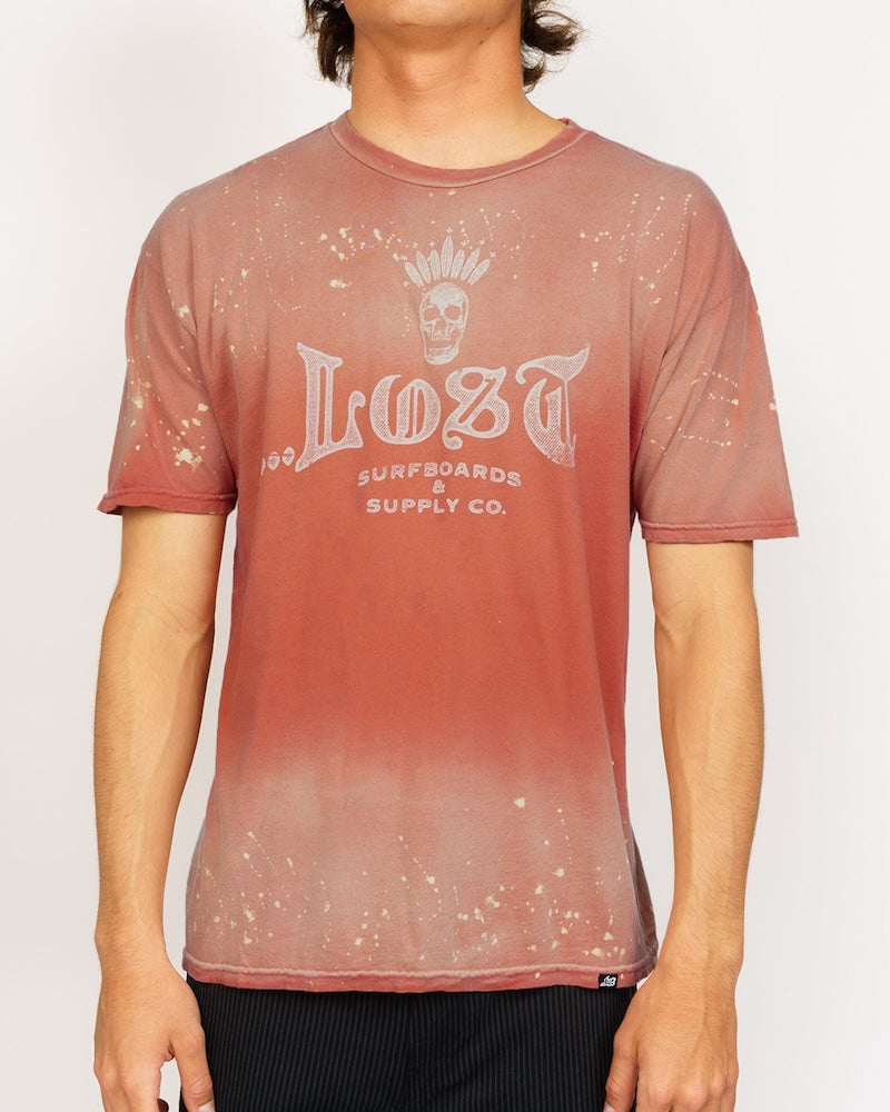 King Skully Tee Faded Red Spray