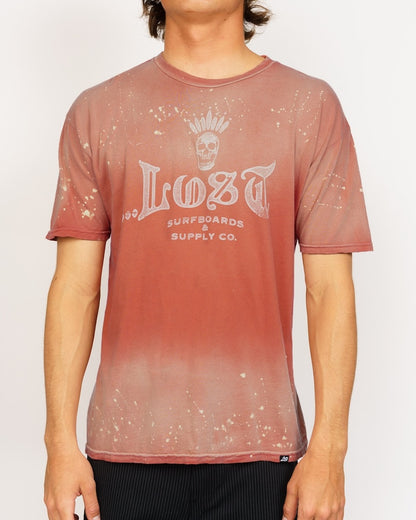 King Skully Tee Faded Red Spray