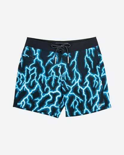 Bside Boardshort Bright Cyan Lightning