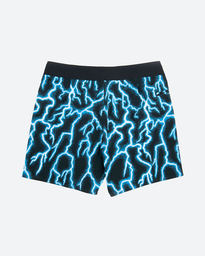 Bside Boardshort Bright Cyan Lightning