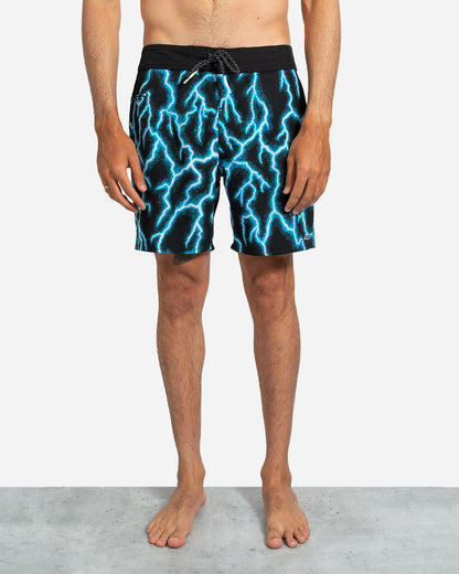 Bside Boardshort Bright Cyan Lightning