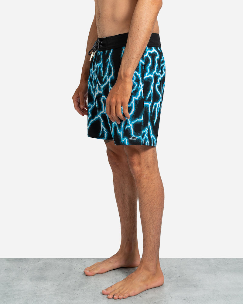 Bside Boardshort Bright Cyan Lightning