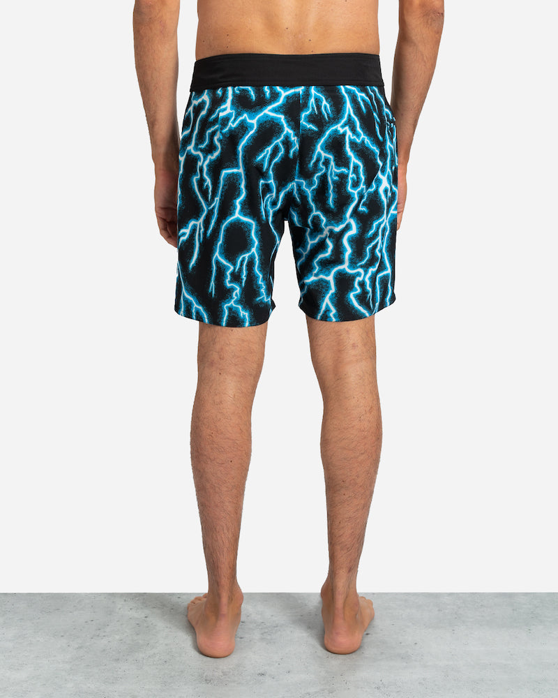 Bside Boardshort Bright Cyan Lightning