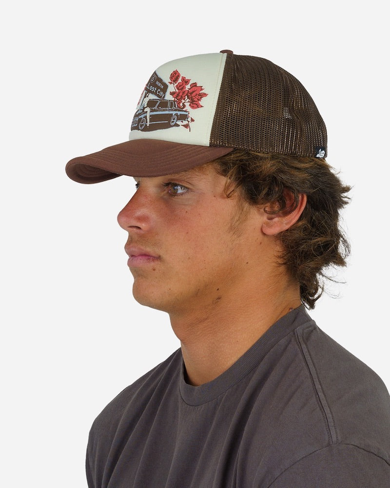 Lost City Trucker Hat Brown