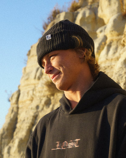 Slacker Beanie Black Pinstripe