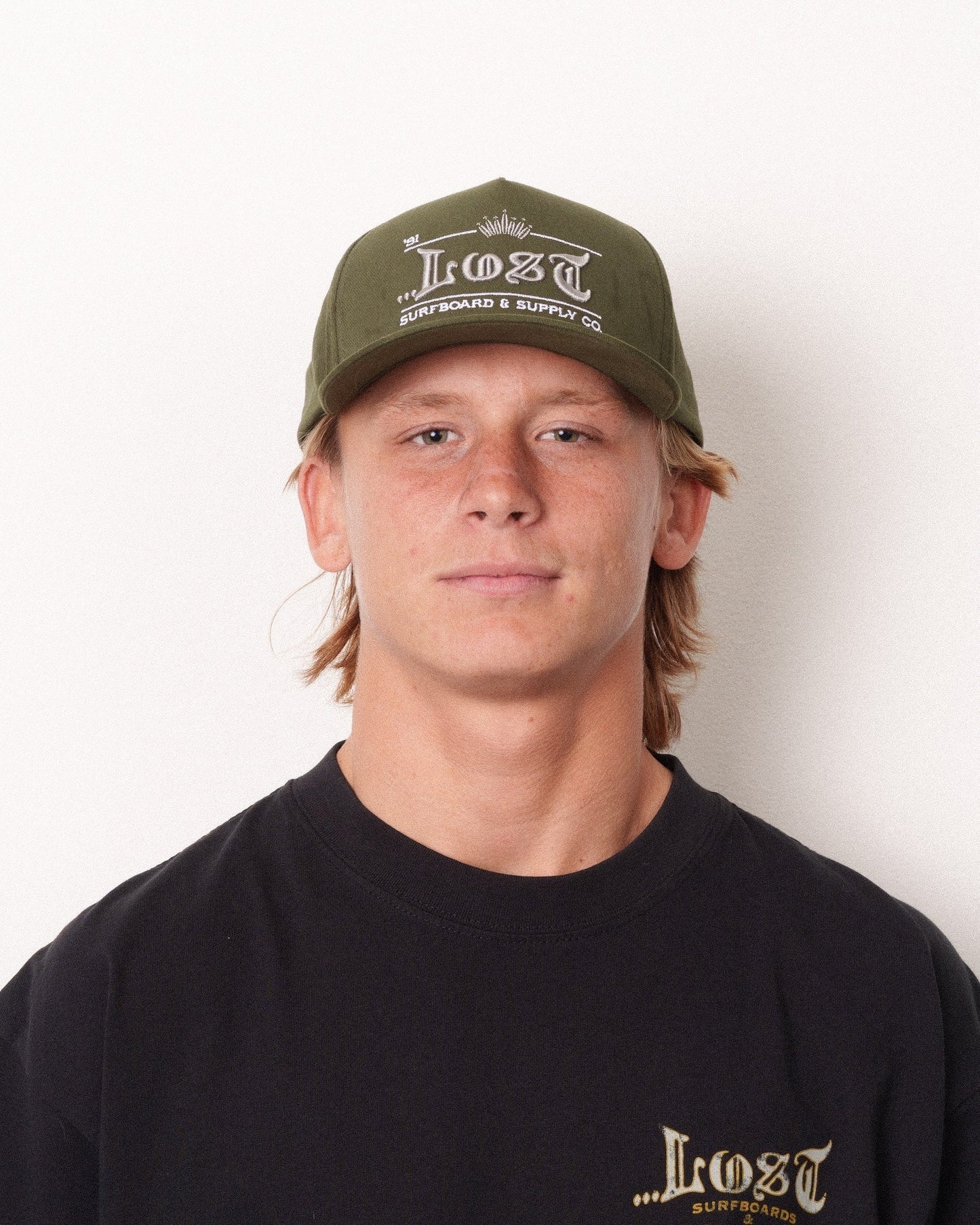 Crown Logo Snapback Dark Olive